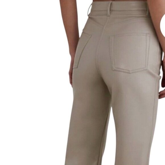 WILFRED MELINA VEGAN LEATHER TAUPE NEUTRAL PANTS 00 - Picture 2 of 13